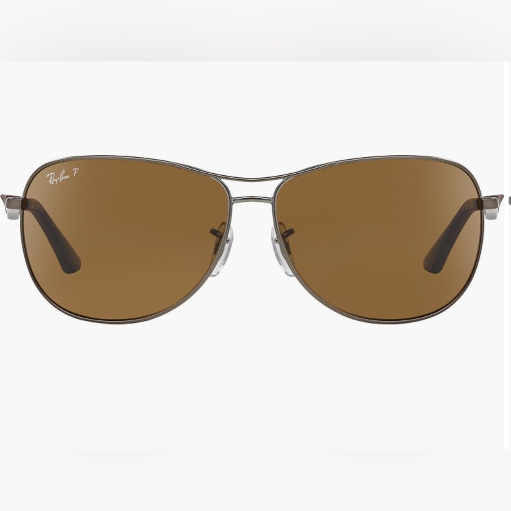 🩶🤎🩶GUC Ray-Ban 59mm Silver Aviator Polarized Sunglasses with Black Case - Unisex